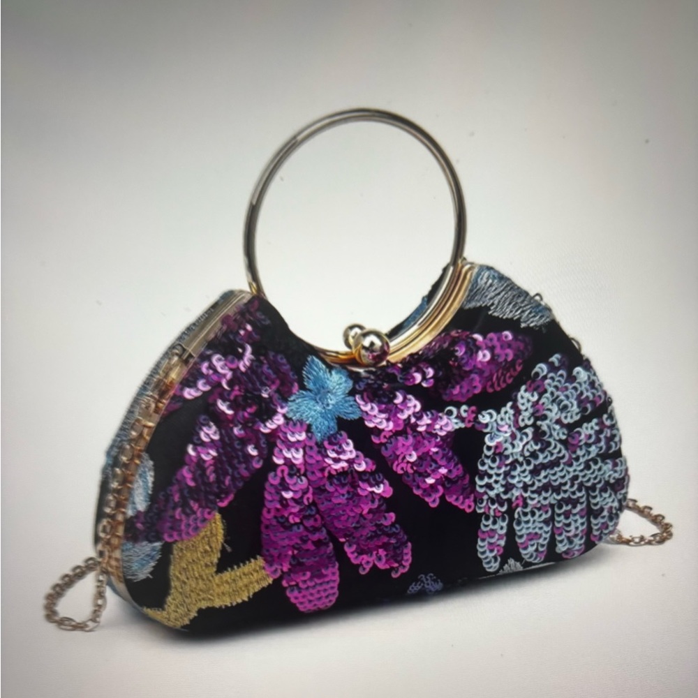 Urban Expressions Black Sequin Evening Bag